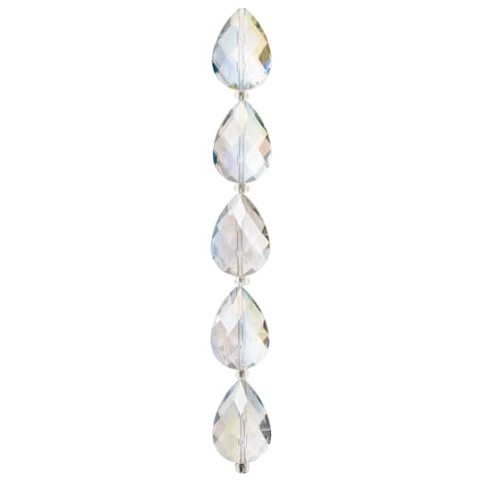 Crystal Glass Teardrop Beads, 25mm by Bead Landing™